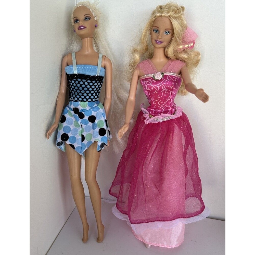 2000 Rose Princess Barbie Doll #28990 + Platinum Blonde Fashion Doll Lot